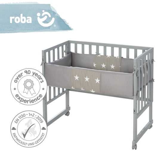 Culla co-sleeping 'safe asleep®' 2 in 1 con barriera 'Little Stars', inclusi materasso e nido