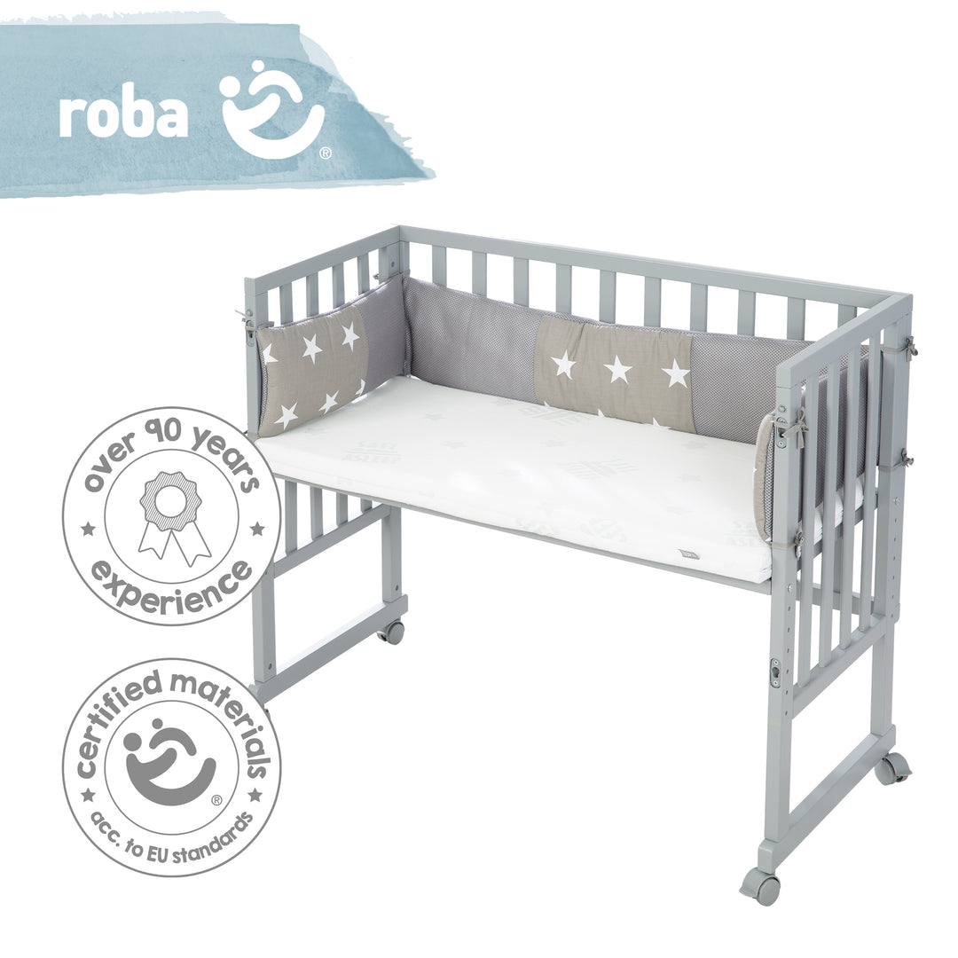 Culla co-sleeping 'safe asleep®' 2 in 1 con barriera 'Little Stars', inclusi materasso e nido