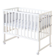 Lit cododo et berceau 'roba Style' 3 en 1 avec barrière, bois blanc, avec matelas et nid