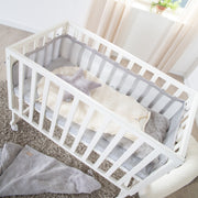 Stume et lit latéral 'Roba Style' 3 en 1 avec barrière, blanc en bois, y compris matelas et nid