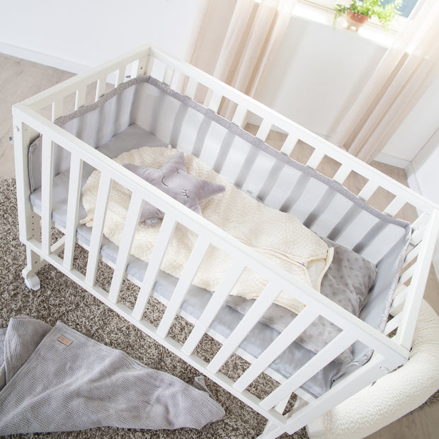 Stume et lit latéral 'Roba Style' 3 en 1 avec barrière, blanc en bois, y compris matelas et nid