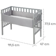 Cama adicional 'safe asleep®' 2 en 1, gris, incluye colchón ventilado, nido y barrera
