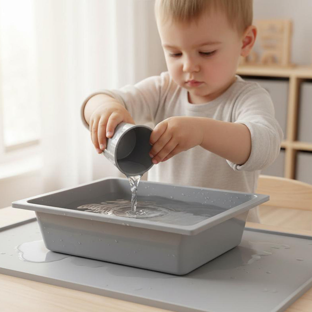 Cubeta de plástico para muebles de juego de exterior - Capacidad aprox. 6-7 litros - Gris
