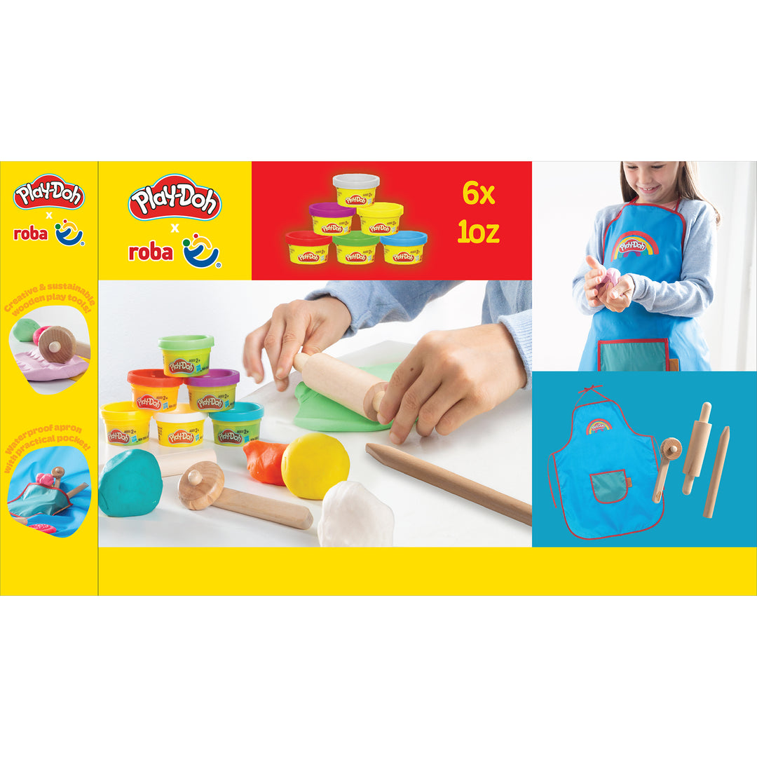 roba x Play-Doh play set - herramientas de madera, moldes y delantal
