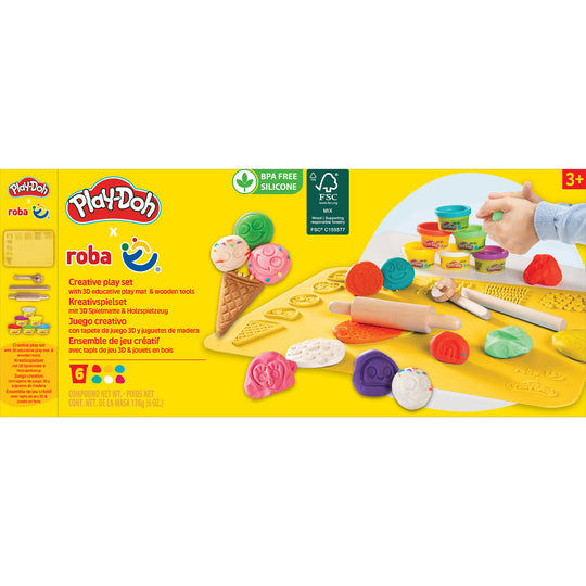 roba x Play-Doh Set de juego con tapete creativo, herramientas, botes de masa