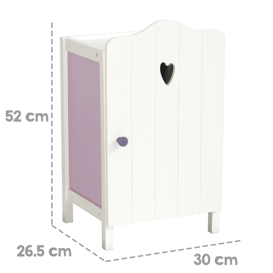 Armario para muñecas 'Fienchen', para guardar ropa y accesorios de muñecas, pintado de blanco