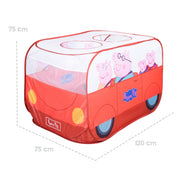 Tente de jeu Pop-Up 'Peppa Pig' - Tente en forme de voiture avec fonction de pliage automatique