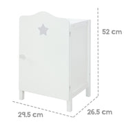 Armoire de poupée "Stella", pour ranger les vêtements et accessoires de poupée, blanc laqué