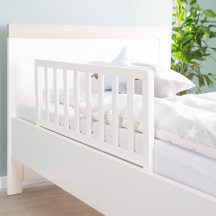 Barandilla de cama infantil TRUSTY - madera maciza - blanco