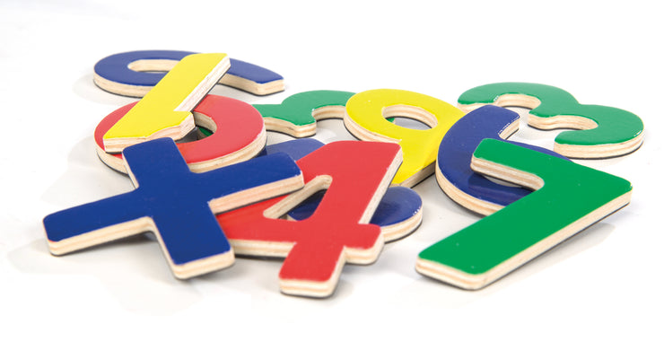 Magnetzahlen, Holz Magnet-Tafelset mit Zahlen und Zeichen, 35tlg, Schul-Spielzeug für Kinder