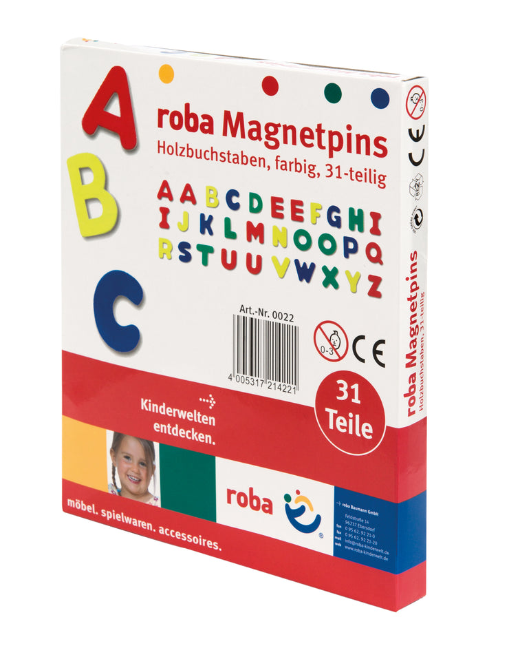 Lettres magnétiques, ABC réglé 31 TLG, épingles d'aimant en bois, jouets scolaires pour enfants