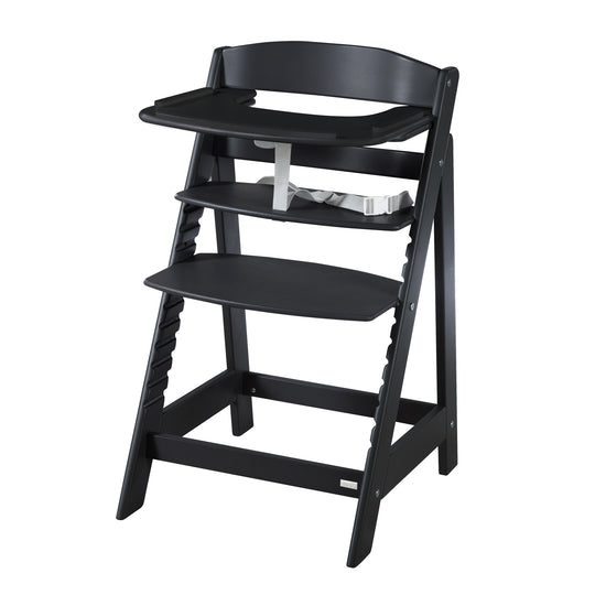 Bandeja para comer para 'Sit Up Flex' - Compatible con sistema de cinturones y almohadillas - Madera negra