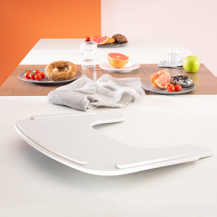 Dining Tray for 'Sit Up Flex' - Compatible with harness system & pads - White wood