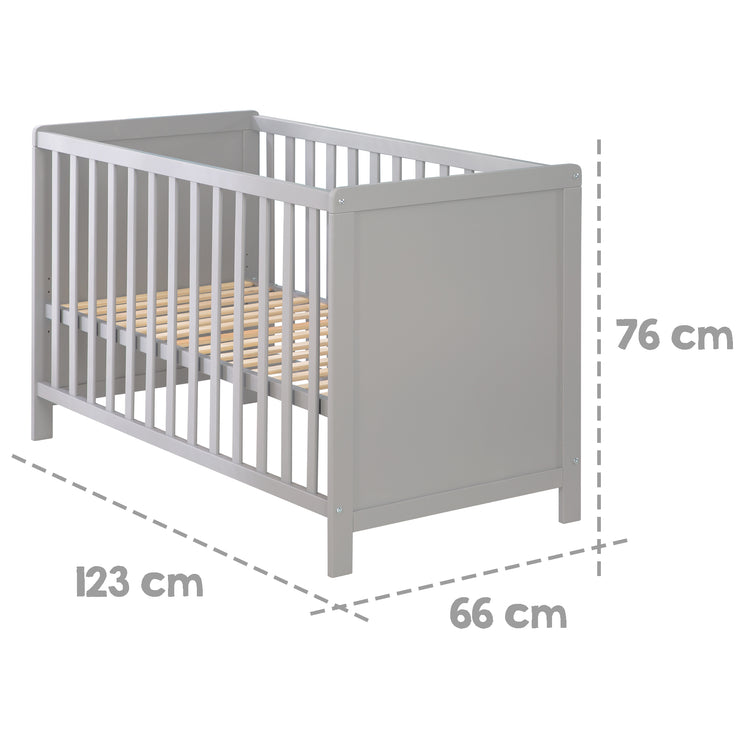 BABY & Side LEDE 2IN1 'Amburgo' 60x120 cm, taupe, regolabile, inclusi 5 germogli di slittamento