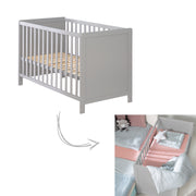 BABY & Side LEDE 2IN1 'Amburgo' 60x120 cm, taupe, regolabile, inclusi 5 germogli di slittamento