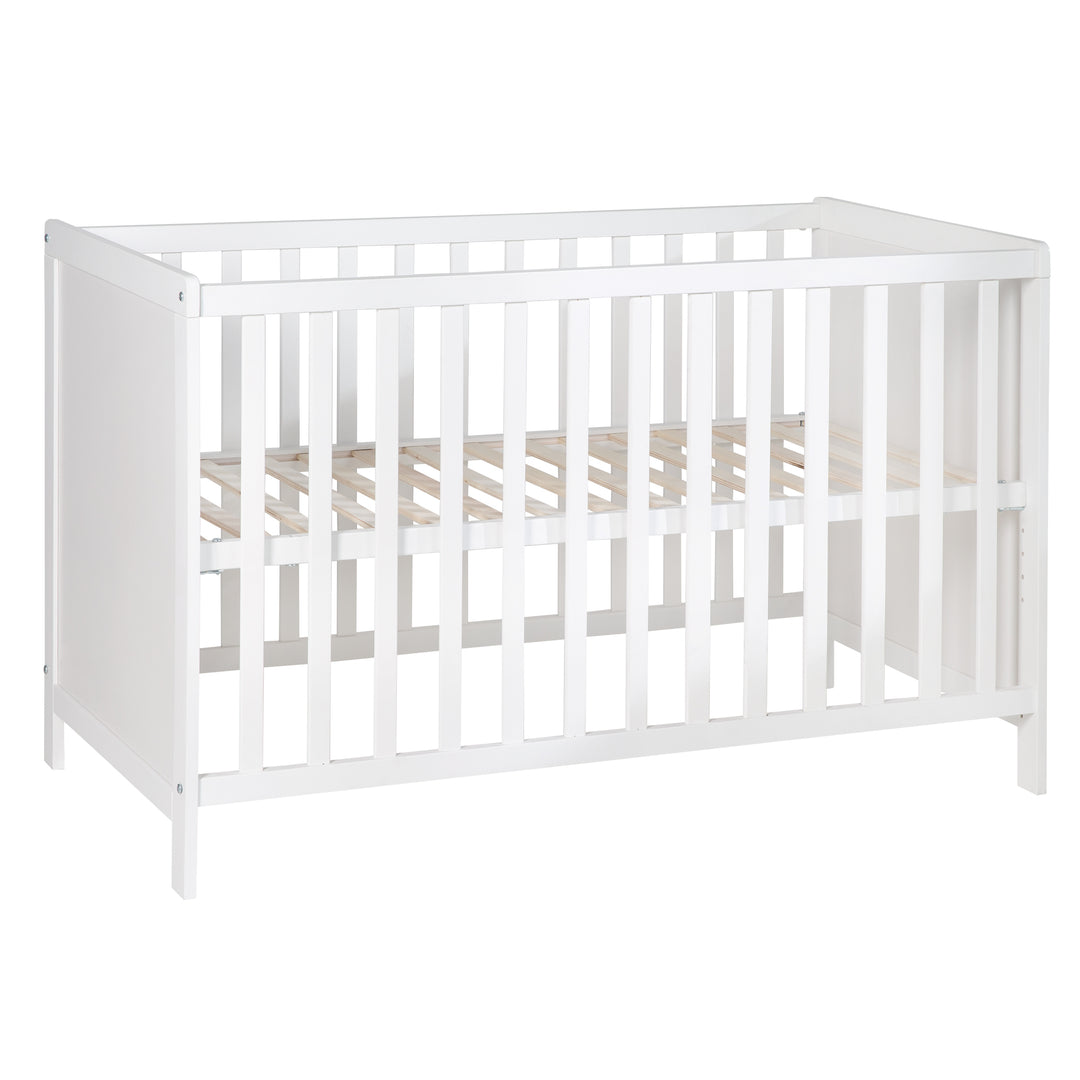 Letto multifunzione con funzione di attacco 60 x 120 cm, bianco, compresa l'attrezzatura da letto