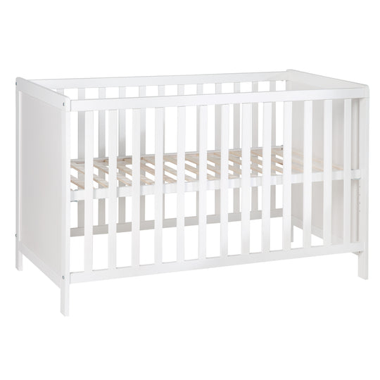 Letto multifunzione con funzione di attacco 60 x 120 cm, bianco, compresa l'attrezzatura da letto
