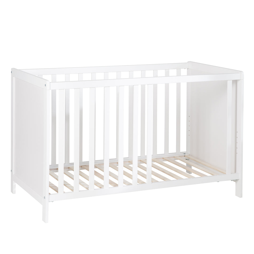 Letto multifunzione con funzione di attacco 60 x 120 cm, bianco, compresa l'attrezzatura da letto