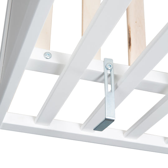 Letto multifunzione con funzione di attacco 60 x 120 cm, bianco, compresa l'attrezzatura da letto