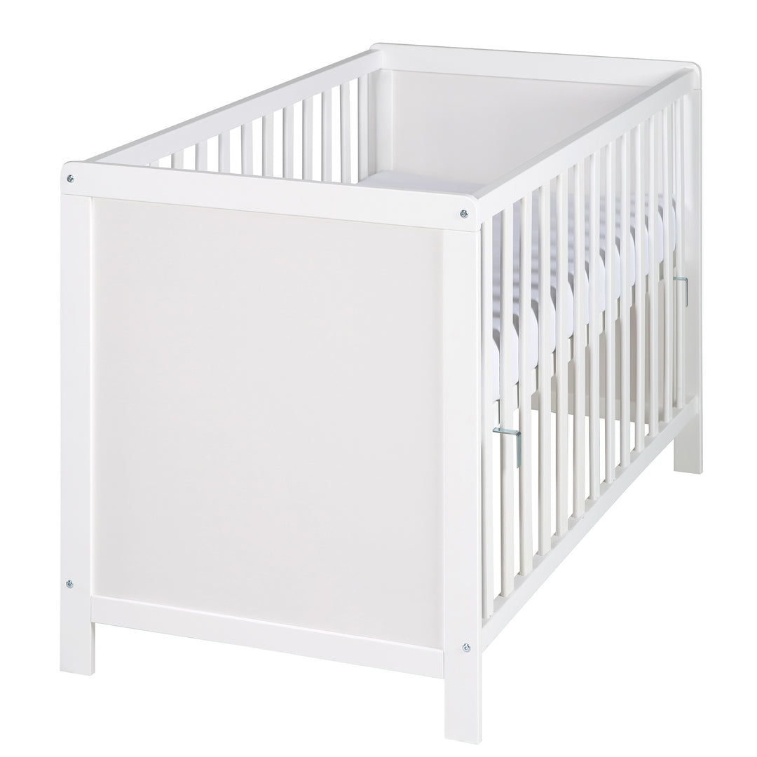 Baby & Co-Sleeper Bed 2in1 'Hamburg' 60x120 cm, White, Adjustable, Includes 5 Drop-Side Slats