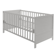 Lettino per bambini 70 x 140 - Regolabile in altezza - 3 doghe estraibili - Legno grigio