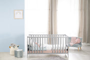 Combi Bed para niños de 70x140 cm - Altura ajustable - 3 brotes deslizantes - Taupe de madera