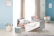 Combi Bed para niños de 70x140 cm - Altura ajustable - 3 brotes deslizantes - Taupe de madera