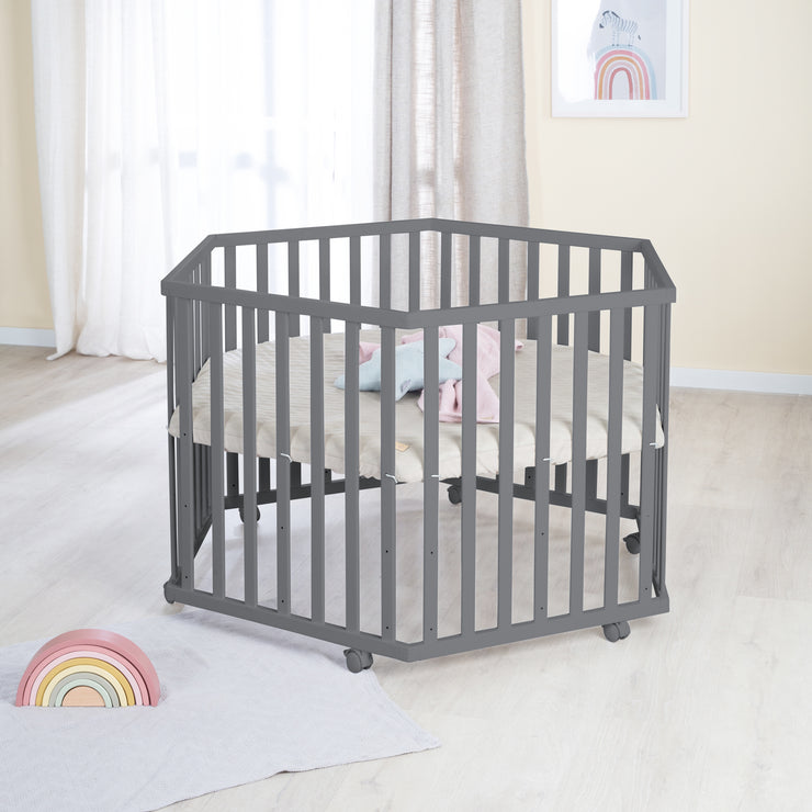 Running 6 -Corner, y compris l'insert «Grisolsh Stepped» - Hauteur réglable - Anthracite en bois