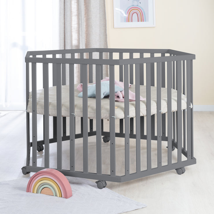 Running 6 -Corner, y compris l'insert «Grisolsh Stepped» - Hauteur réglable - Anthracite en bois
