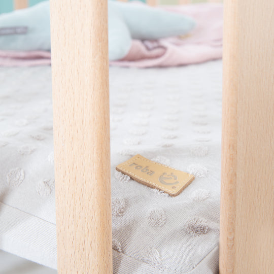 Parc hexagonal 'Lil Planet' gris - Hêtre massif - Hauteur réglable - Naturel