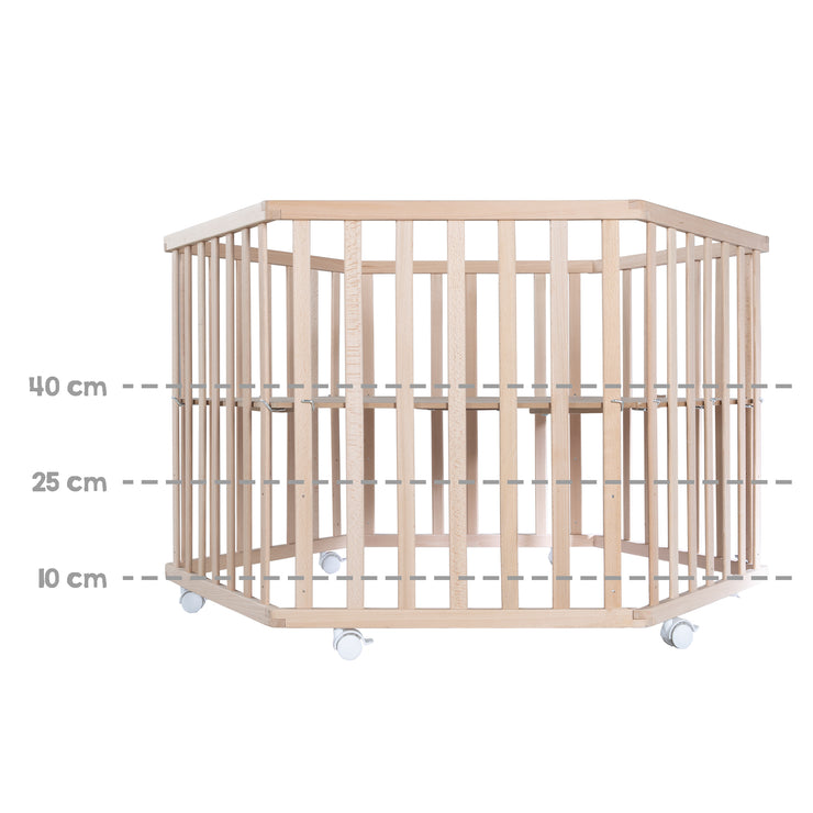 Box "Liebhabbär" esagonale, con inserto protettivo, legno naturale