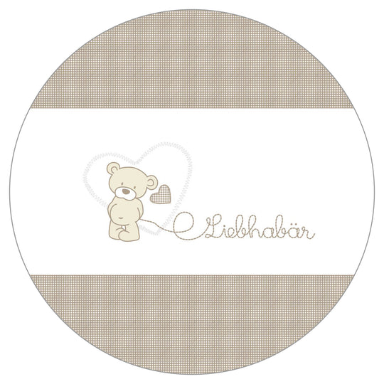 Playpen 'Beloved Bear', Hexagonal, Safe Playpen Including Safety Insert & Rollers, Natural