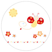 Laufgitter 'Butterfly', 6-eckig, sicheres Spielgitter inkl. Schutzeinlage & Rollen, Holz natur