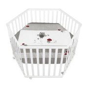 Correr 'Adam & Owl' de 6 esquinas, incluyendo inserto protector, madera blanca
