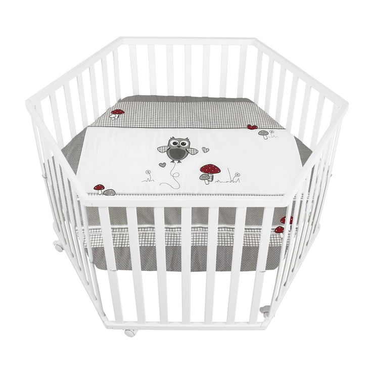 Correr 'Adam & Owl' de 6 esquinas, incluyendo inserto protector, madera blanca