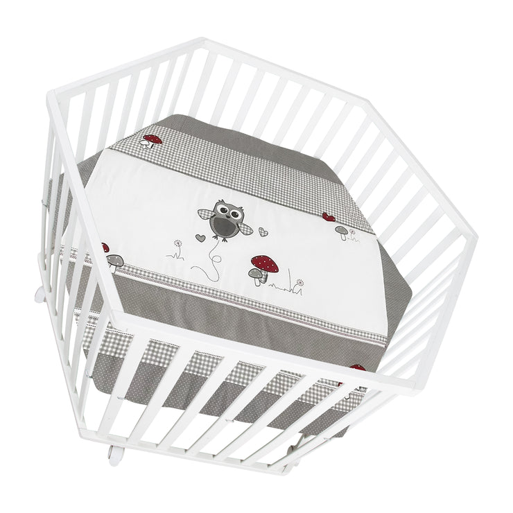 Correr 'Adam & Owl' de 6 esquinas, incluyendo inserto protector, madera blanca