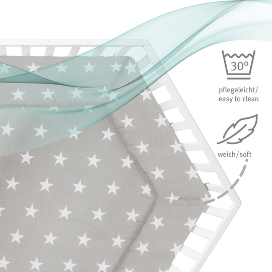 Parc 'Little Stars' hexagonal, avec revêtement de protection, en bois blanc