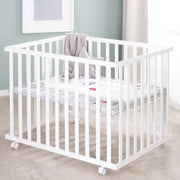 Playpen 'Adam & Eule' 75x100 cm, incl. protective insert, white wood