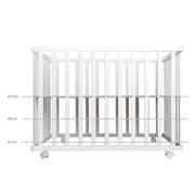 Playpen 'Adam & Eule' 75x100 cm, incl. protective insert, white wood