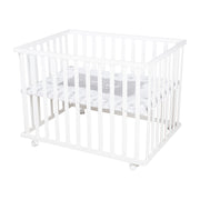 Playpen 'Rock Star Baby' 75x100 cm, incl. protective insert, white wood