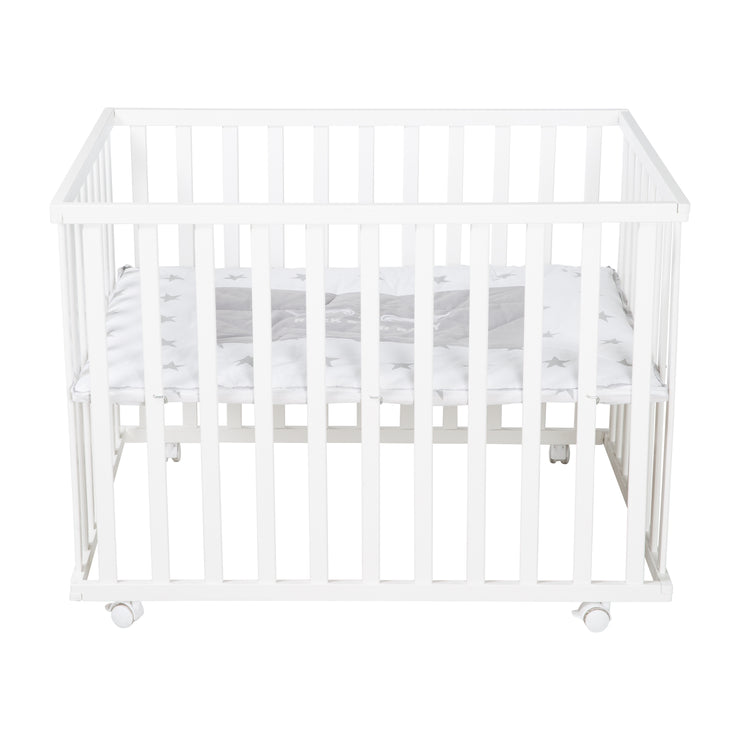 Playpen 'Rock Star Baby' 75x100 cm, incl. protective insert, white wood