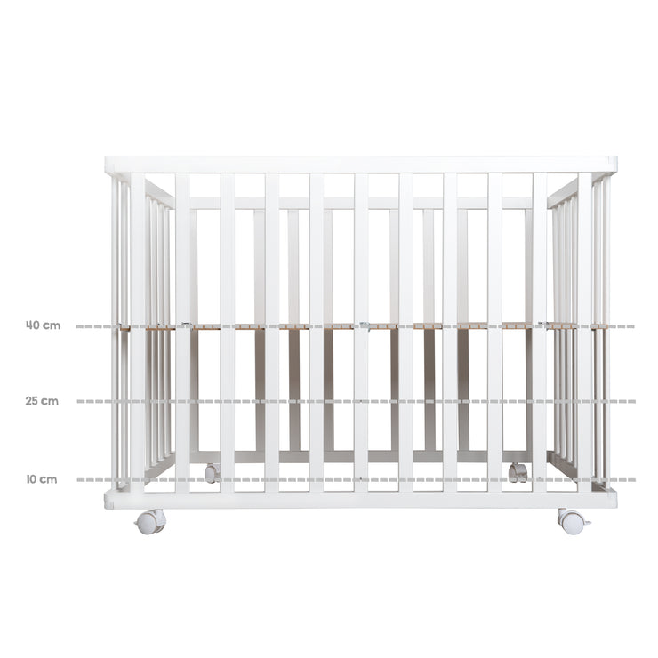 Playpen 'Rock Star Baby' 75x100 cm, incl. protective insert, white wood