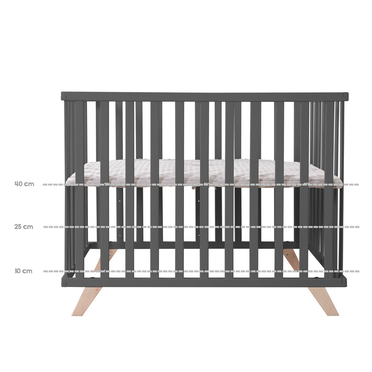 Corralito 75 x 100 cm antracita, incluido el inserto de parque gris "Lil Planet"