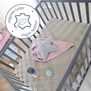 Playpen 75 x 100 with Wooden Legs + 'Greyish Quilted' Bumper - Anthracite Wood