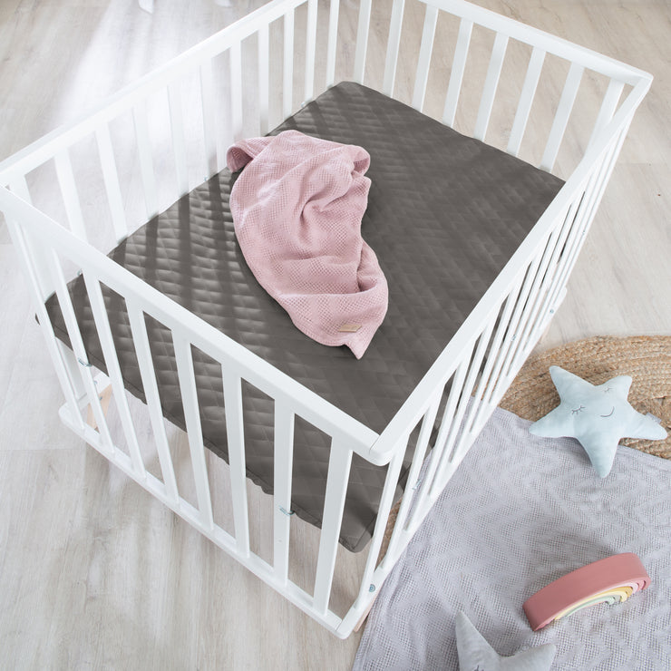 ROBA Parc Bébé en Bois 75x100 Jumbotwins + Tapis de Parc Bébé et