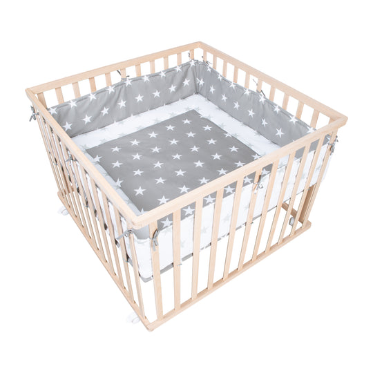 Box in legno + inserto 'Little Stars' - regolabile in altezza in 3 posizioni - naturale