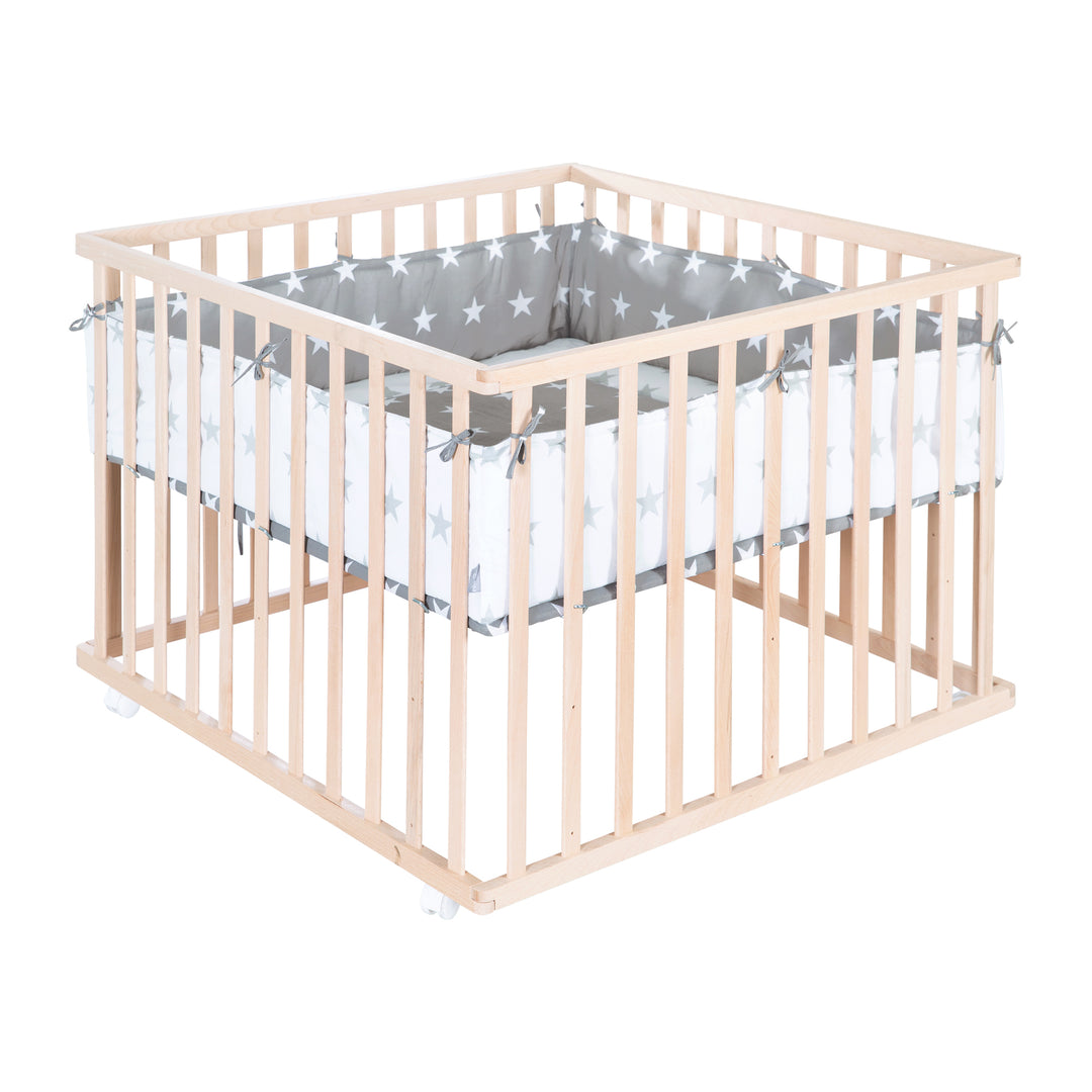 Box in legno + inserto 'Little Stars' - regolabile in altezza in 3 posizioni - naturale