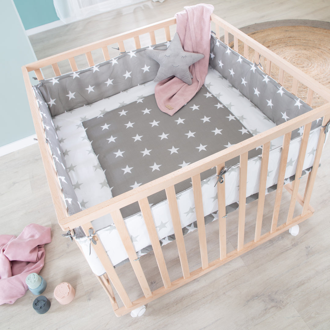 Box in legno + inserto 'Little Stars' - regolabile in altezza in 3 posizioni - naturale