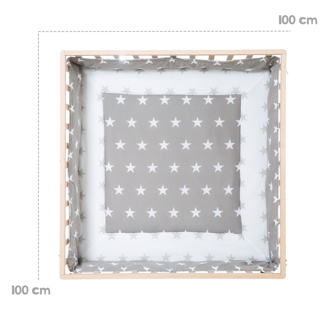 Box in legno + inserto 'Little Stars' - regolabile in altezza in 3 posizioni - naturale