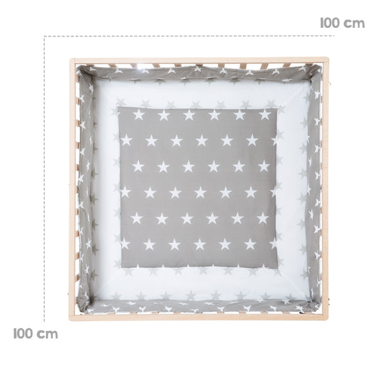 Box in legno + inserto 'Little Stars' - regolabile in altezza in 3 posizioni - naturale